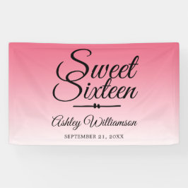Chic Summer Pink Ombre Sweet 16 16th Birthday Spandoek