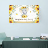 Chic Summer Sunflower Elephant & bijen Baby shower Spandoek (Beurs)