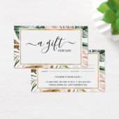 Chic Summer Tropical Leaves Cadeft Certificate Kaa Visitekaartje (Bureau)