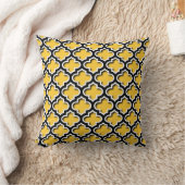Chic Summer Yellow Quatrefoil Moroccan Pattern Kussen (Deken)
