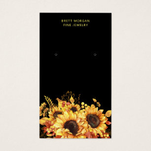 Chic Sunbloemen Gold Black Verdien Kaarten voor be Visitekaartje