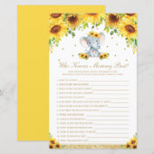 Chic Sunflower Elephant die mama het beste spel ke (Voorkant / Achterkant)