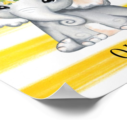 Chic Sunflower Elephant Stripes Custom Poster (Hoek)