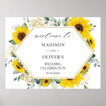 Chic Sunflower Floral Wedding Welkomstteken