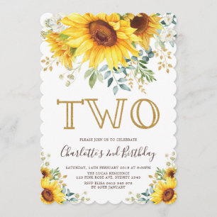 Chic Sunflower Garden Floral Greeneral 2e verjaard Kaart