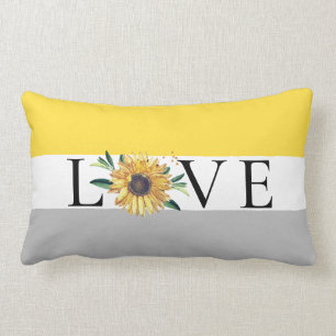 Chic Sunflower Grey Yellow WedLove Kussen