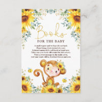 Chic Sunflower Monkey Baby shower Books for Baby