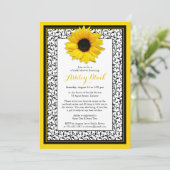 Chic Sunflower Recipe Bridal Shower Invitation Kaart (Staand voorkant)