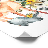 Chic Sunflower Woodland Forest Baby shower Welcome Poster (Hoek)