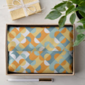 Chic Sunny Oranje Blauwgroen Blauwe Circles Kunstp Tissuepapier (Geschenk)