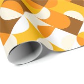 Chic Sunny Yellow Oranje Brown Circles Art Pattern Cadeaupapier (Rol Hoek)