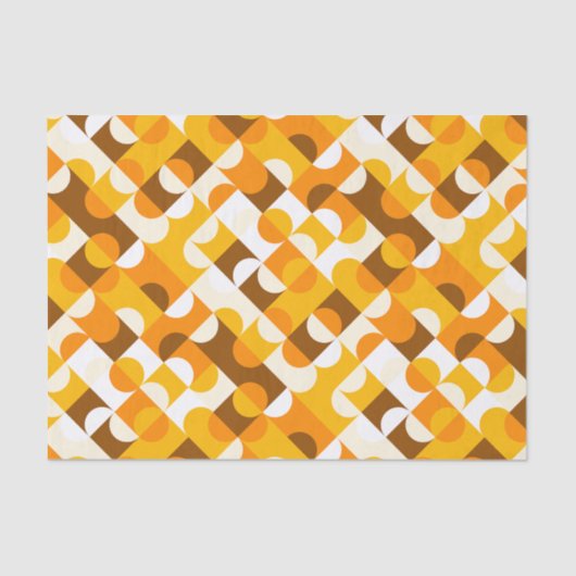 Chic Sunny Yellow Oranje Brown Circles Art Pattern Tissuepapier (Voorkant)