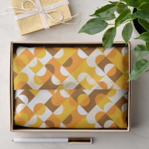 Chic Sunny Yellow Oranje Brown Circles Art Pattern Tissuepapier