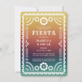 Chic Sunset Gradient Papel Picado Wedding Fiesta Kaart (Voorkant)