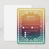 Chic Sunset Gradient Papel Picado Weduwingreactie RSVP Kaartje (Voorkant / Achterkant)