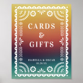 Chic Sunset Papel Picado Weddenschappen Poster (Voorkant)