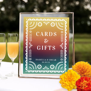 Chic Sunset Papel Picado Weddenschappen Poster