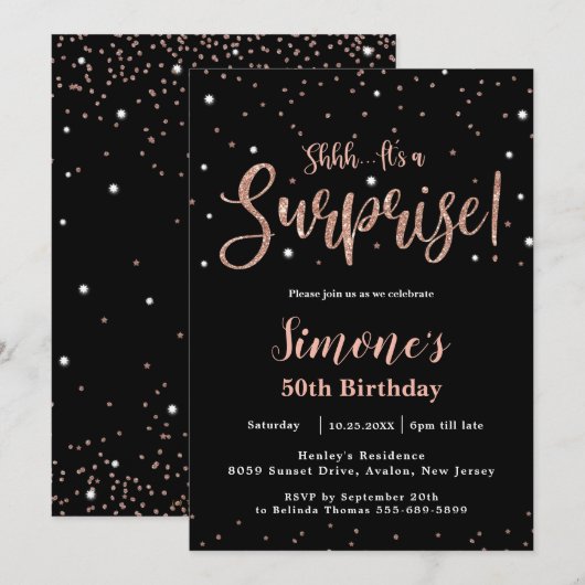 Chic Surprise ELKE AGENTSCHAP Roos Gold Kaart (Voorkant / Achterkant)