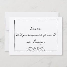 Chic Swan Esthetische Maid of Honor Voorstel Kaart