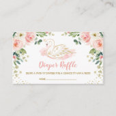 Chic Swan Princess Blush Gouden Bloemen Luier Raff Informatiekaartje (Voorkant)