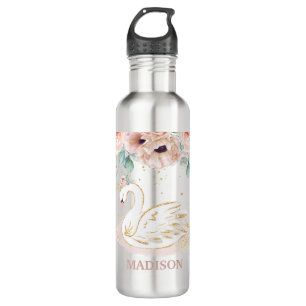 Chic Swan Princess Blush Pink Poppies Rozen Floral Waterfles