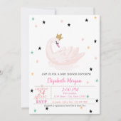 Chic Swan, Stars, Princess Baby shower Kaart (Voorkant)