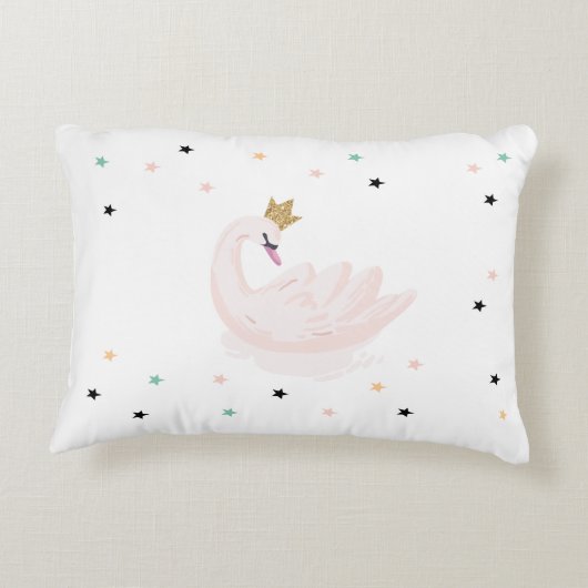 Chic Swan, sterren, prinses Accent Kussen (Achterkant)
