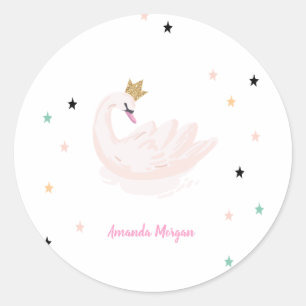 Chic Swan, sterren, prinses Ronde Sticker
