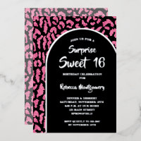 Chic Sweet 16 Luipaard Print Verjaardag Goud