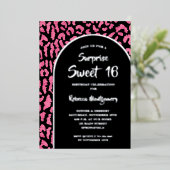 Chic Sweet 16 Luipaard Print Verjaardag Goud Folie Uitnodiging (Staand Voorkant)