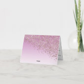 Chic Sweet 16 Roos gouden glitter dank u Bedankkaart (Achterkant)