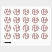 Chic Sweet 16 Roos Gouden Glitter Verjaardag Ronde Sticker (Vel)