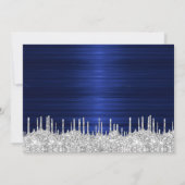 Chic Sweet 16 Zilver Blauw Glitter Sparkles Kaart (Achterkant)