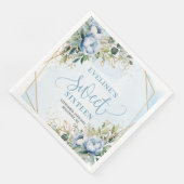Chic Sweet 16th Dusty Blue and Gold Glitter Napkin Servet (Hoek)