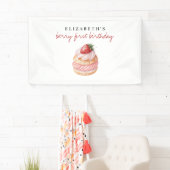 Chic Sweet Berry Eerste Verjaardag Spandoek (Insitu)
