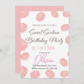 Chic & Sweet: Macaron Birthday Party Kaart (Voorkant / Achterkant)