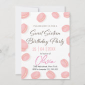Chic & Sweet: Macaron Birthday Party Kaart (Voorkant)
