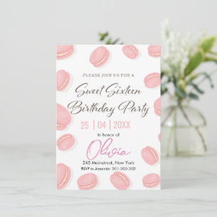 Chic & Sweet: Macaron Verjaardagsfeestje Kaart