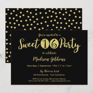 Chic Sweet Sixteen 16e verjaardagsfeestje uitnodig Kaart