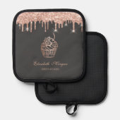 Chic Sweets Cupcake Roos Gold Drivers Bakery Pannenlap (Voorkant / Achterkant)