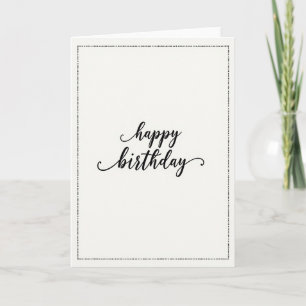 Chic Swirl Script Verjaardagskaart Kaart