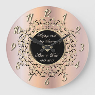 Chic Swirls Roos Gold 50 Wedding Jubileum Grote Klok