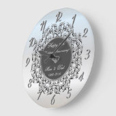 Chic Swirls Silver 50 Wedding Jubileum Grote Klok (Hoek)