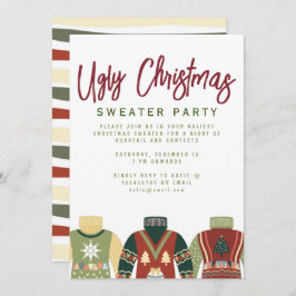 Chic Tacky Ugly KerstSweater Party Invitation Feestdagenkaart