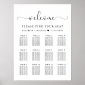 Chic tafelindeling voor 12 tafels op huwelijksfees poster (Voorkant)