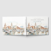 Chic Tampa Florida Skyline Waterverf bruiloft Gastenboek (Volledig)