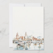 Chic Tampa Florida Skyline Waterverf bruiloft Save The Date (Achterkant)