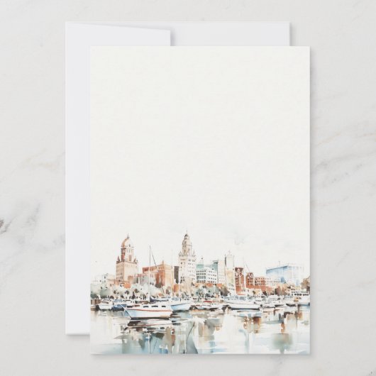 Chic Tampa Florida Skyline Waterverf Verloving Kaart (Achterkant)