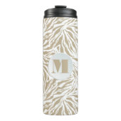 Chic Tan Animal Print Monogramed Thermosbeker (Voorkant)