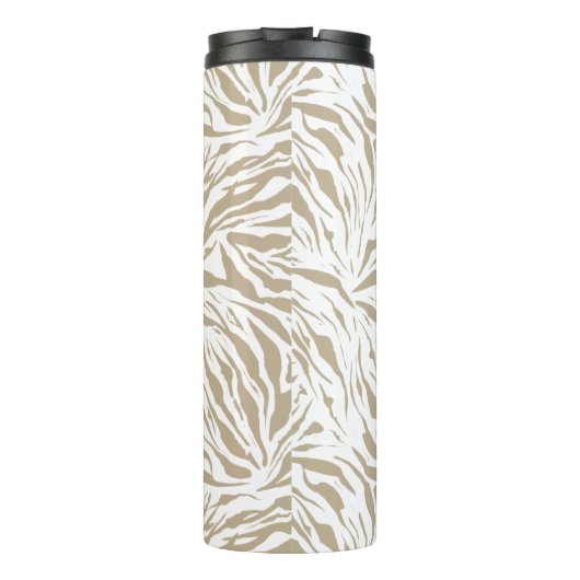 Chic Tan Animal Print Monogramed Thermosbeker (Achterkant)